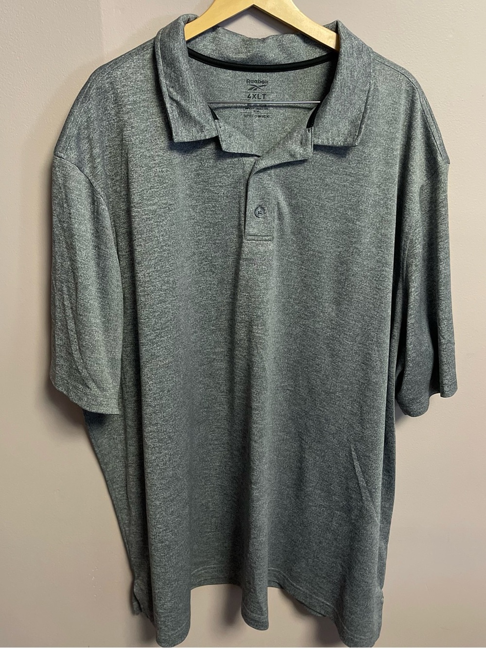 Reebok Speed Wick Men's Gray Heather Polo
Size 4XLT